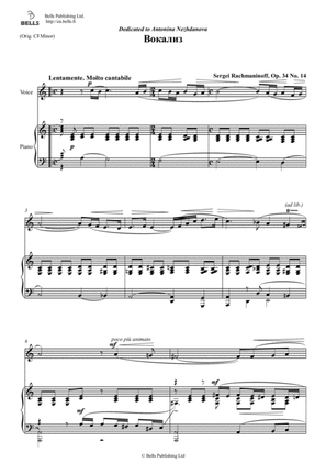 Vokaliz, Op. 34 No. 14 (A minor)