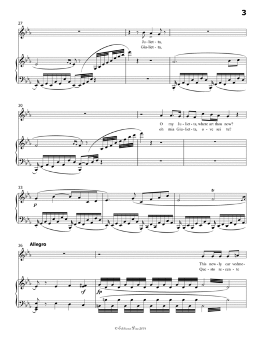 Ah! Se tu dormi,svegliati, by Vaccai Nicola, in E flat Major Voice scores gallery preview page 5