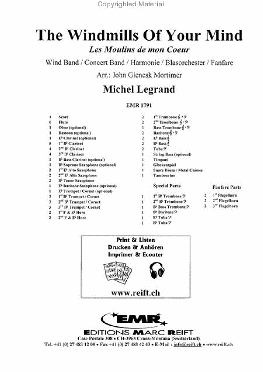 The Windmills Of Your Mind Concert Band scores gallery preview page 2