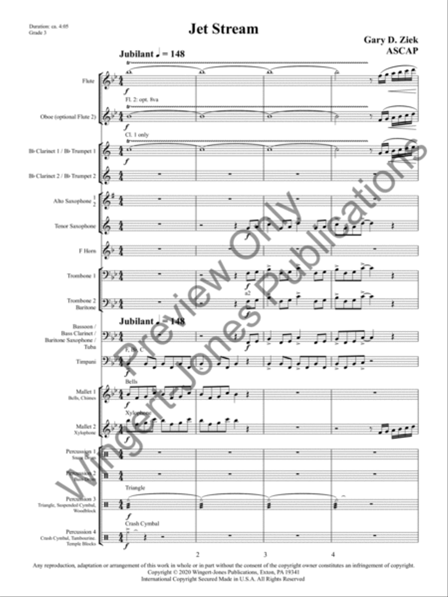 Jet Stream (Score) Concert Band scores gallery preview page 4