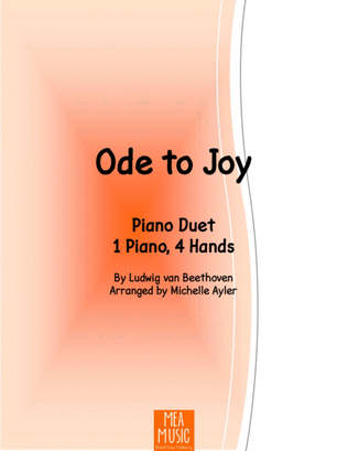 Ode to Joy Piano Duet (1 piano, 4 hands)