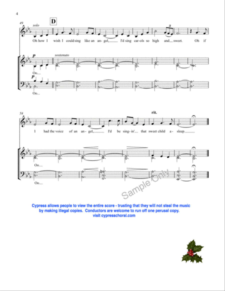 Christmas Angel Christmas Angel 4-Part scores gallery preview page 4
