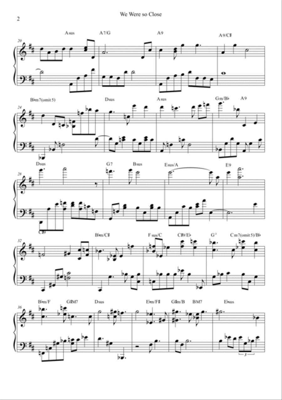 We Were So Close We Were So Close Piano Solo scores gallery preview page 3