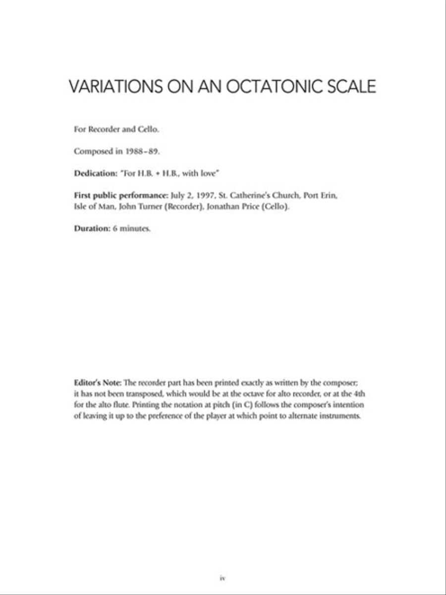 Variations on an Octatonic Scale