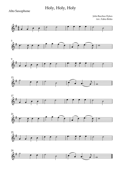 Holy, Holy, Holy (Traditional Christian Song) for Alto Saxophone Solo