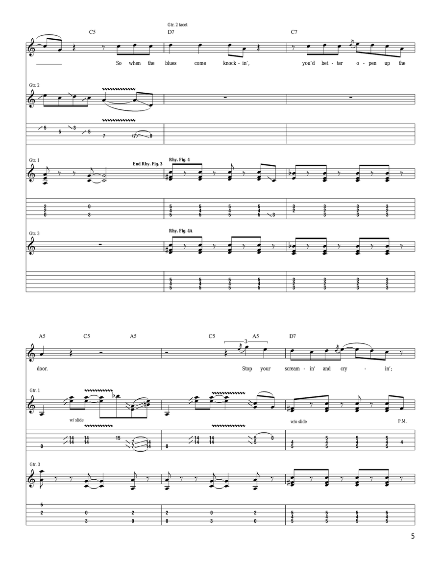 When The Blues Comes Knockin' Electric Guitar scores gallery preview page 5