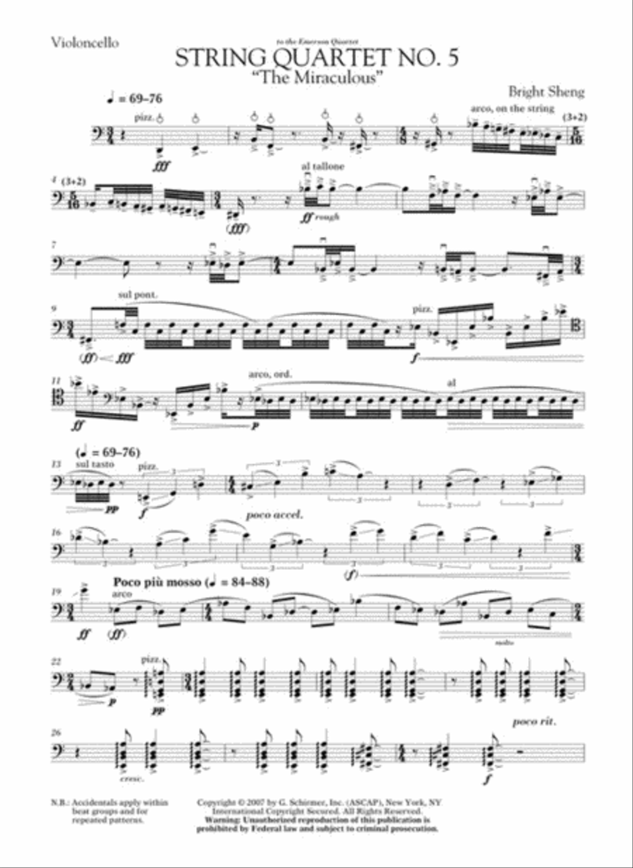 String Quartet No. 5 The Miraculous String Quartet scores gallery preview page 10