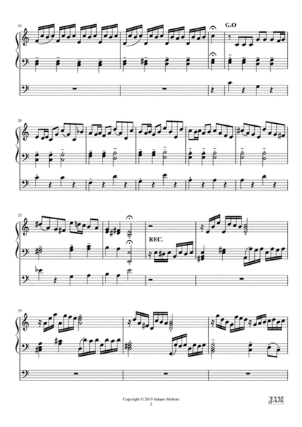 CONCERTO DEL SIGNOR MECK (EASY ORGAN - C VERSION) - J. G. WALTHER Organ Solo - Digital Sheet Music