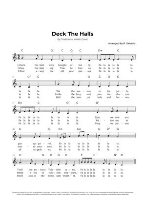 Deck The Halls (Key of C Major)