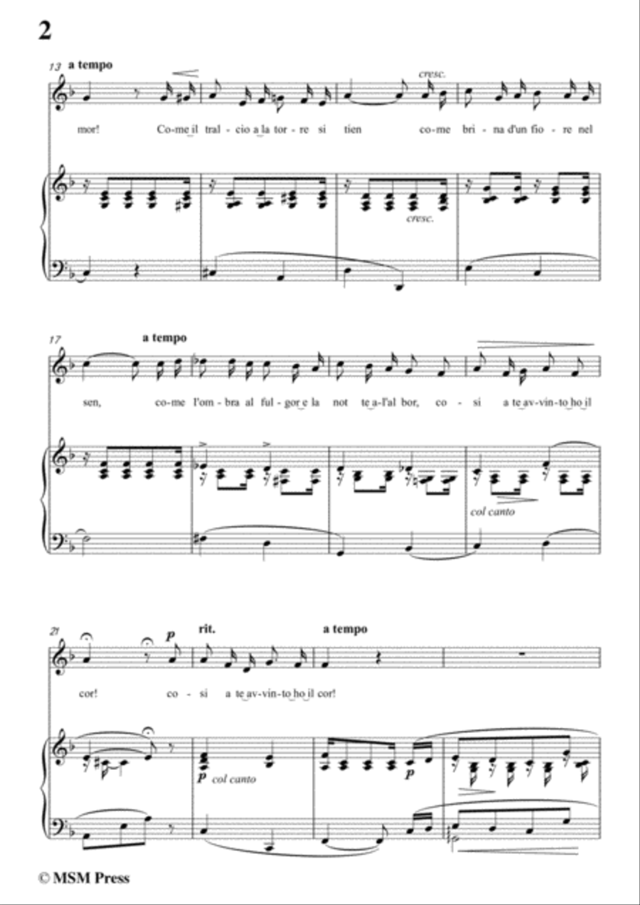 Tosti-Io voglio amarti! In F Major,for Voice and Piano Voice Solo scores gallery preview page 4