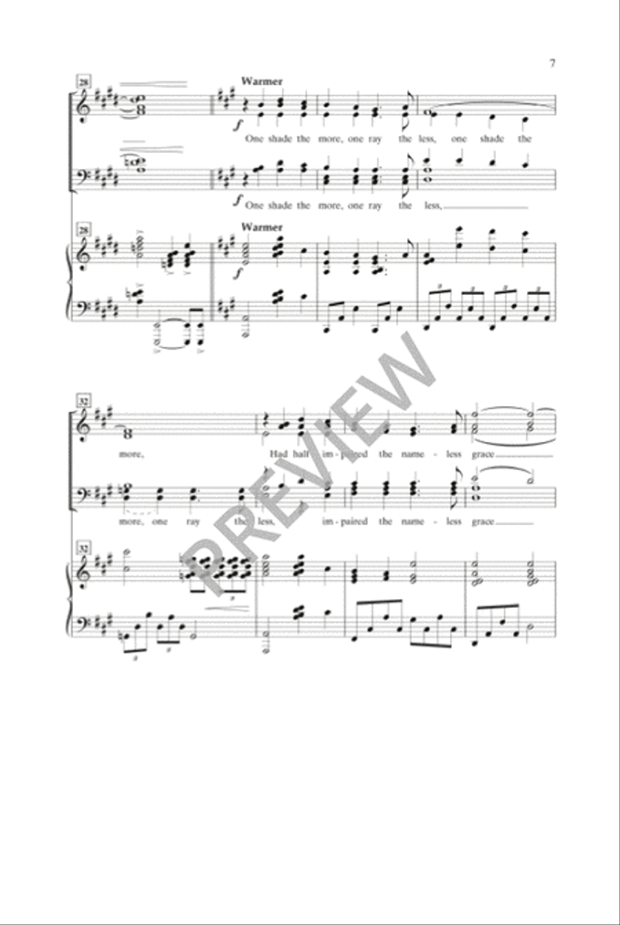 She Walks in Beauty (SATB) 4-Part scores gallery preview page 6