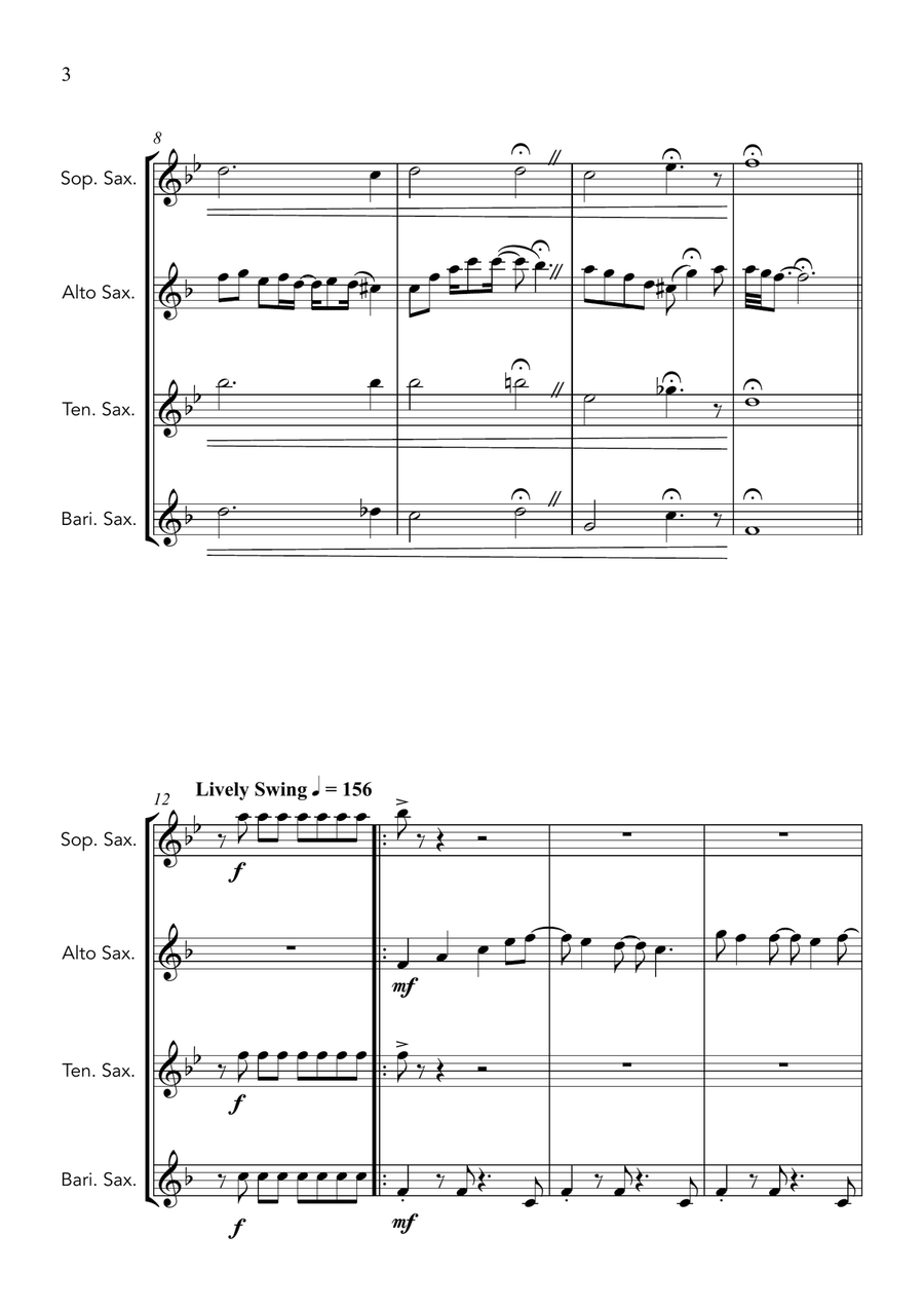 All I Want For Christmas Is You Saxophone Quartet scores gallery preview page 4