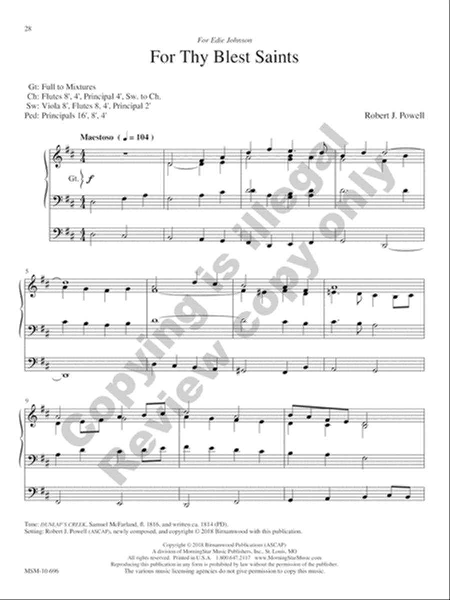 O for a Thousand Tongues: 12 Preludes and Postludes for the Church Year Organ scores gallery preview page 11