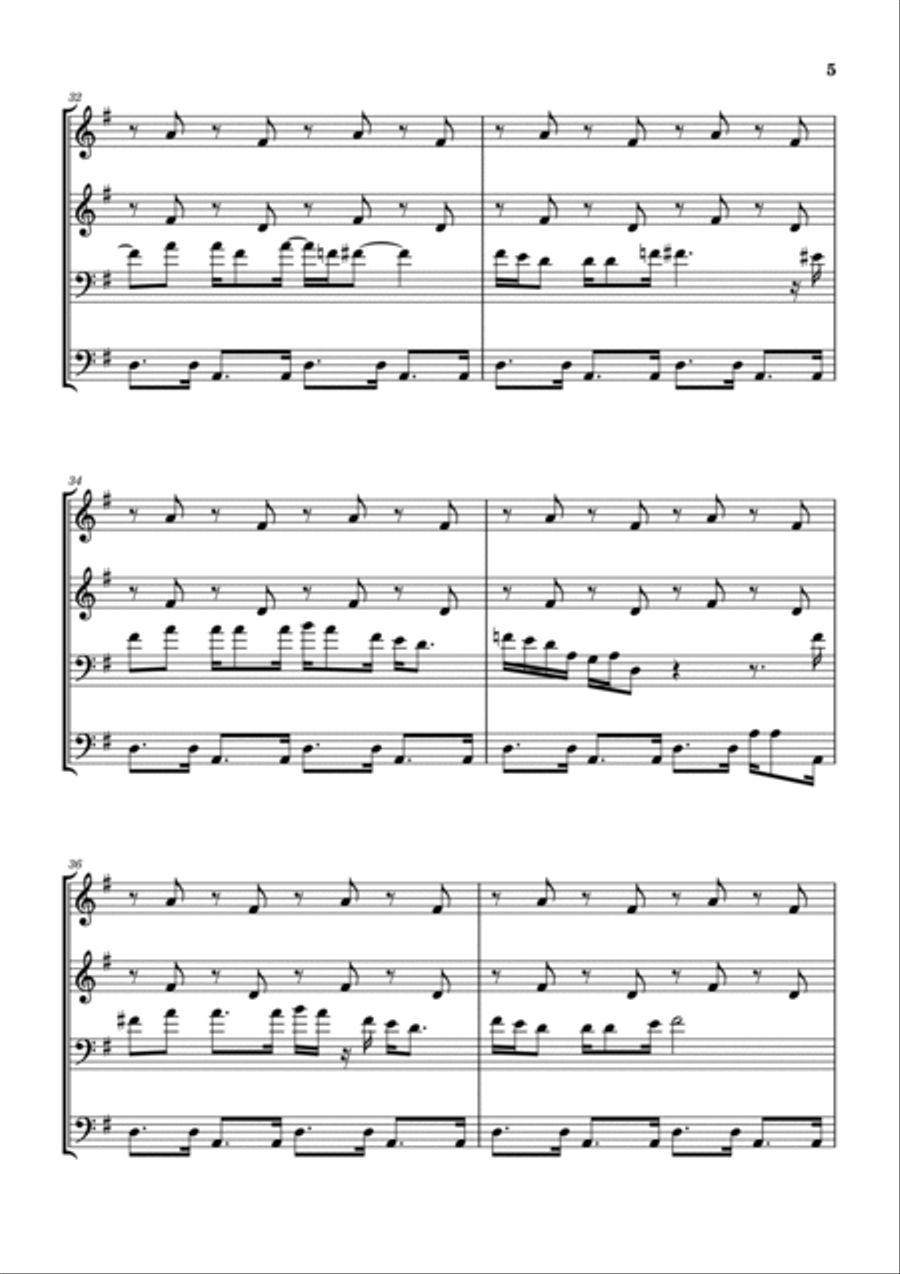 Long Haired Country Boy Long Haired Country Boy Brass Ensemble scores gallery preview page 6