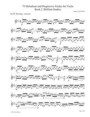 Mazas 75 Melodious & Progressive Etudes for Violin Book 2, No. 49