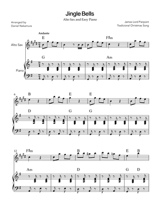 Jingle Bells (for Alto Sax and Easy Piano)
