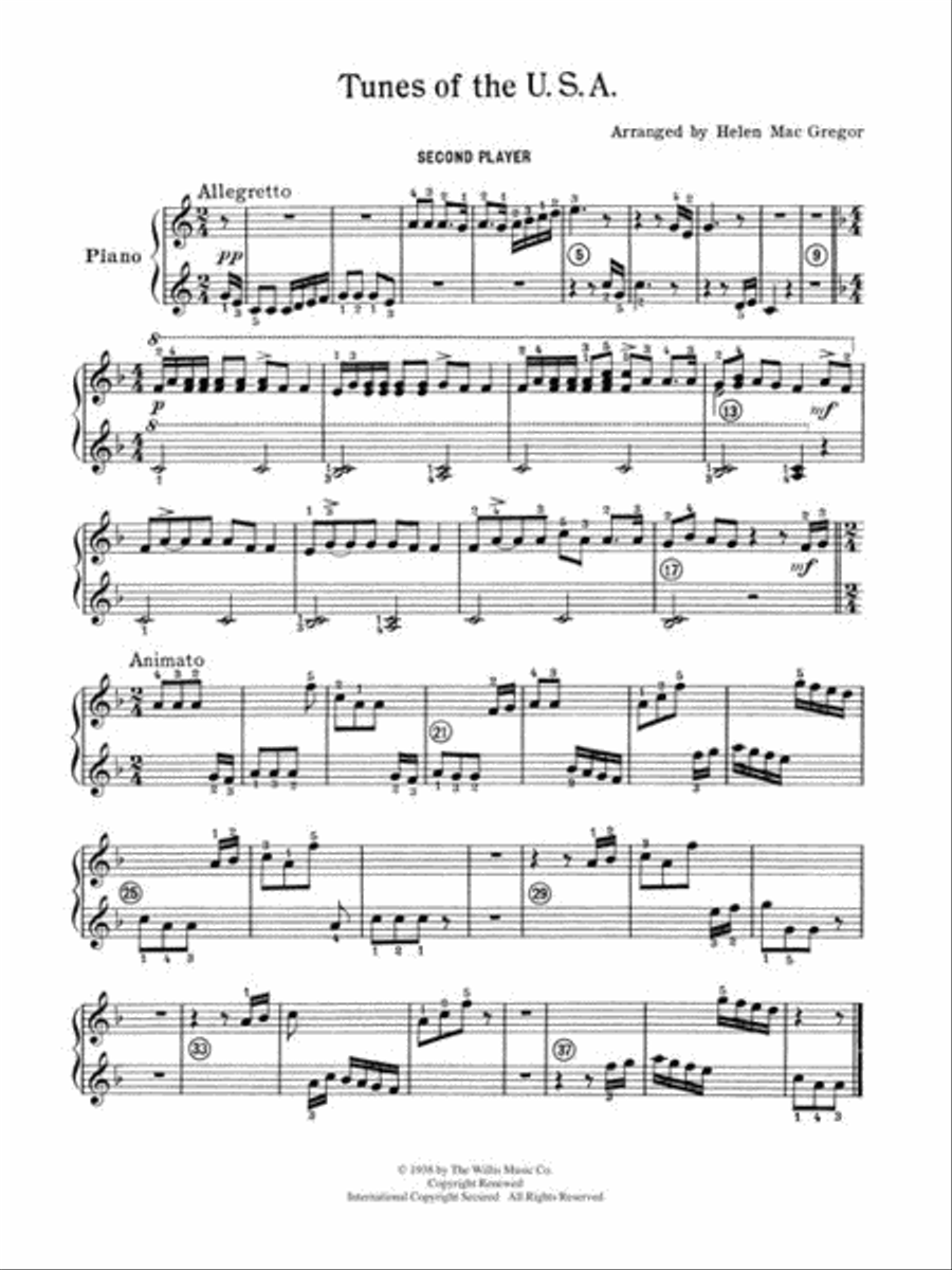 Tunes of the U.S.A. Piano scores gallery preview page 4
