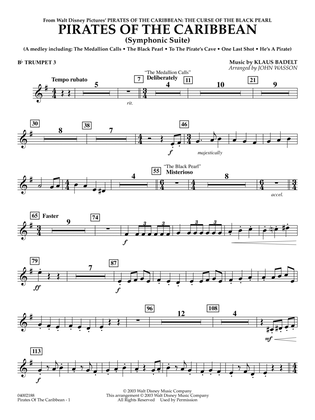 Pirates Of The Caribbean (Symphonic Suite) (arr. John Wasson) - Bb Trumpet 3