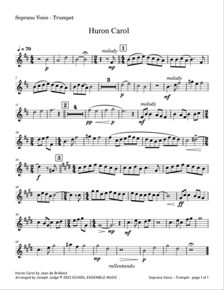 Huron Carol for Brass Quartet in Schools Brass Quartet scores gallery preview page 6