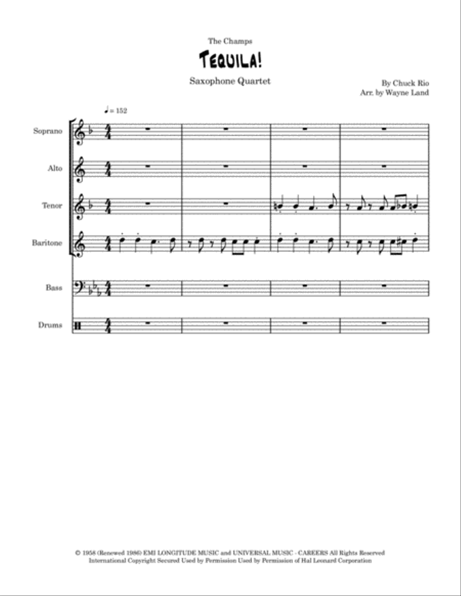 Tequila Saxophone Quartet scores gallery preview page 2