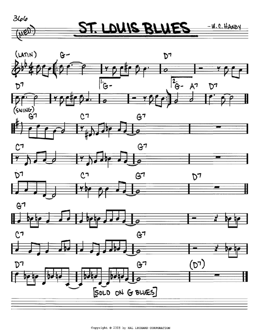 St. Louis Blues St. Louis Blues Piano scores gallery preview page 1