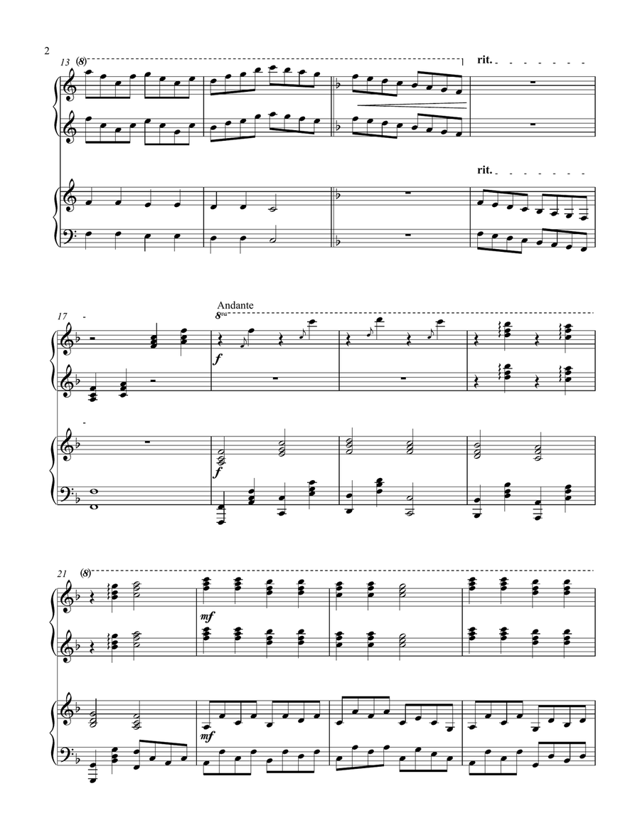 Twinkle, Twinkle Little Star (1 piano, 4 hand duet) Piano Method scores gallery preview page 3