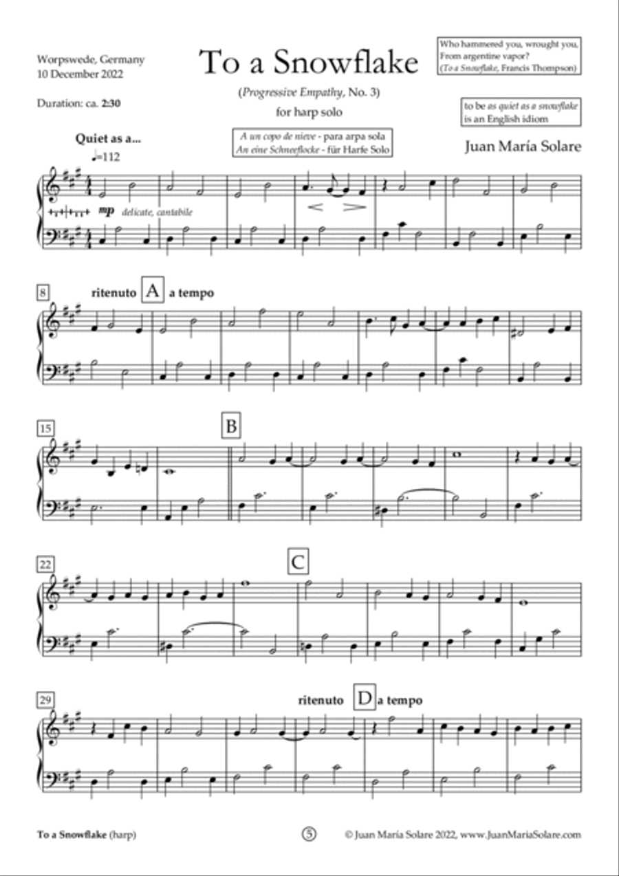 Progressive Empathy [Harp Solo] Harp scores gallery preview page 6