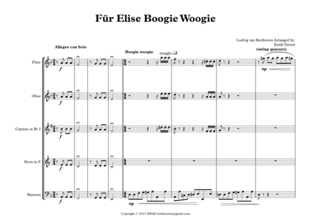 Für Elise Boogie Woogie for Wind Quintet image number null