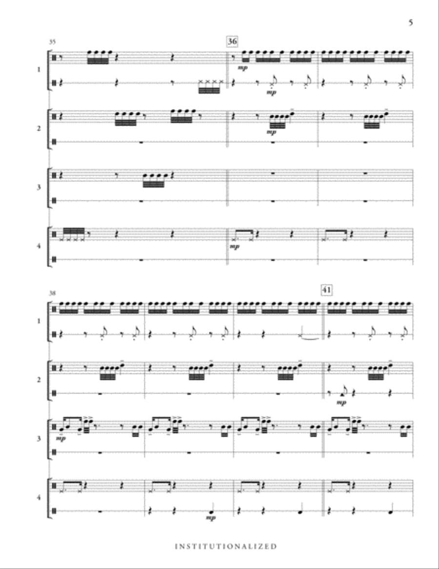 Institutionalized Percussion Ensemble scores gallery preview page 7