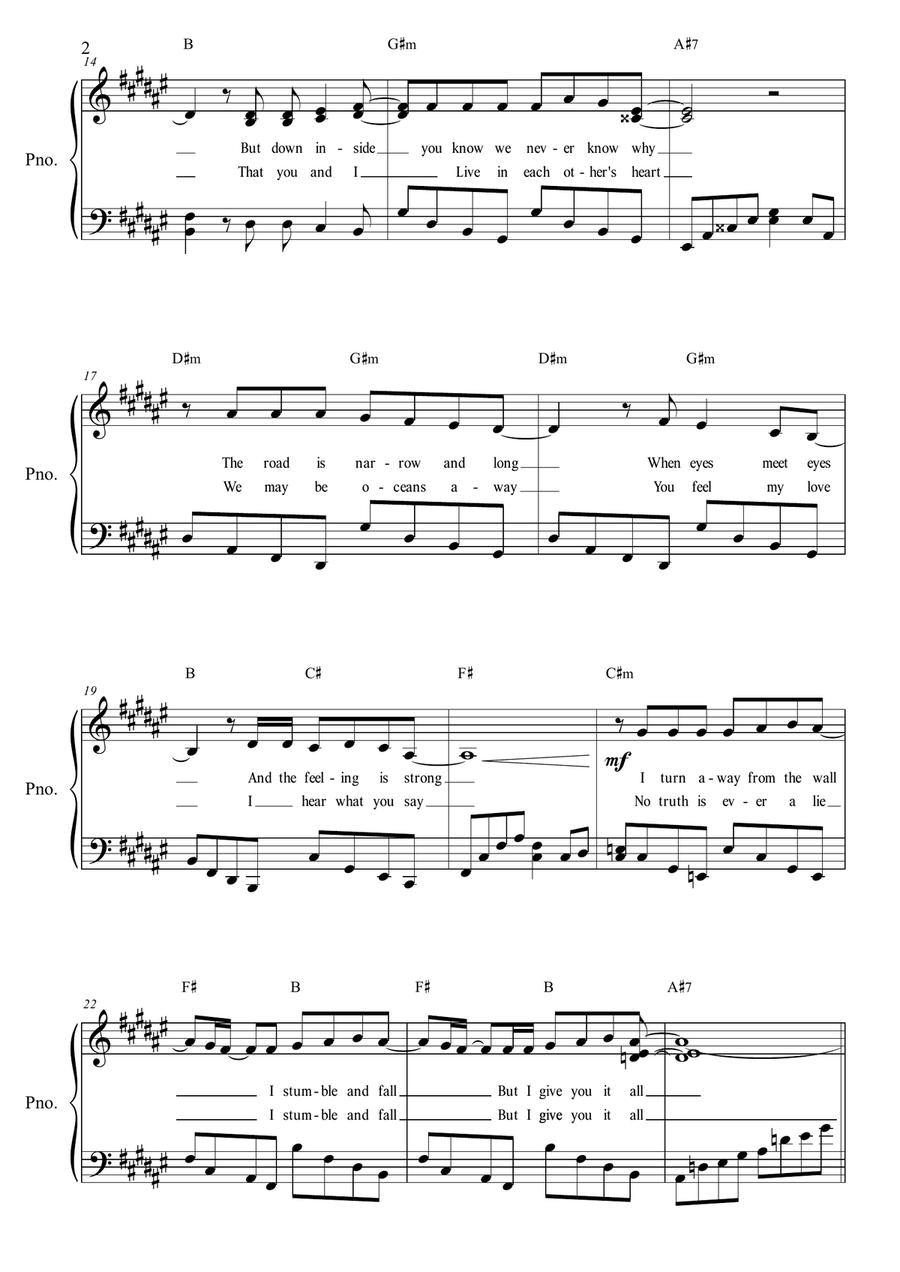 Woman In Love Piano, Vocal scores gallery preview page 2