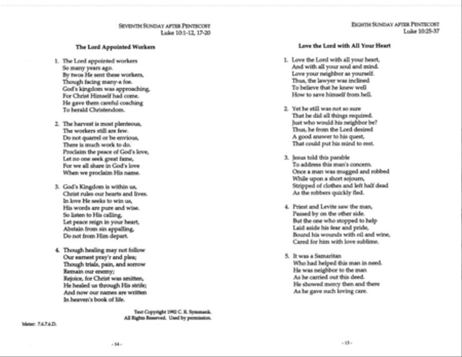 The Gospel Narrative Hymns for the Pentecost Season Series C Collection / Songbook scores gallery preview page 5