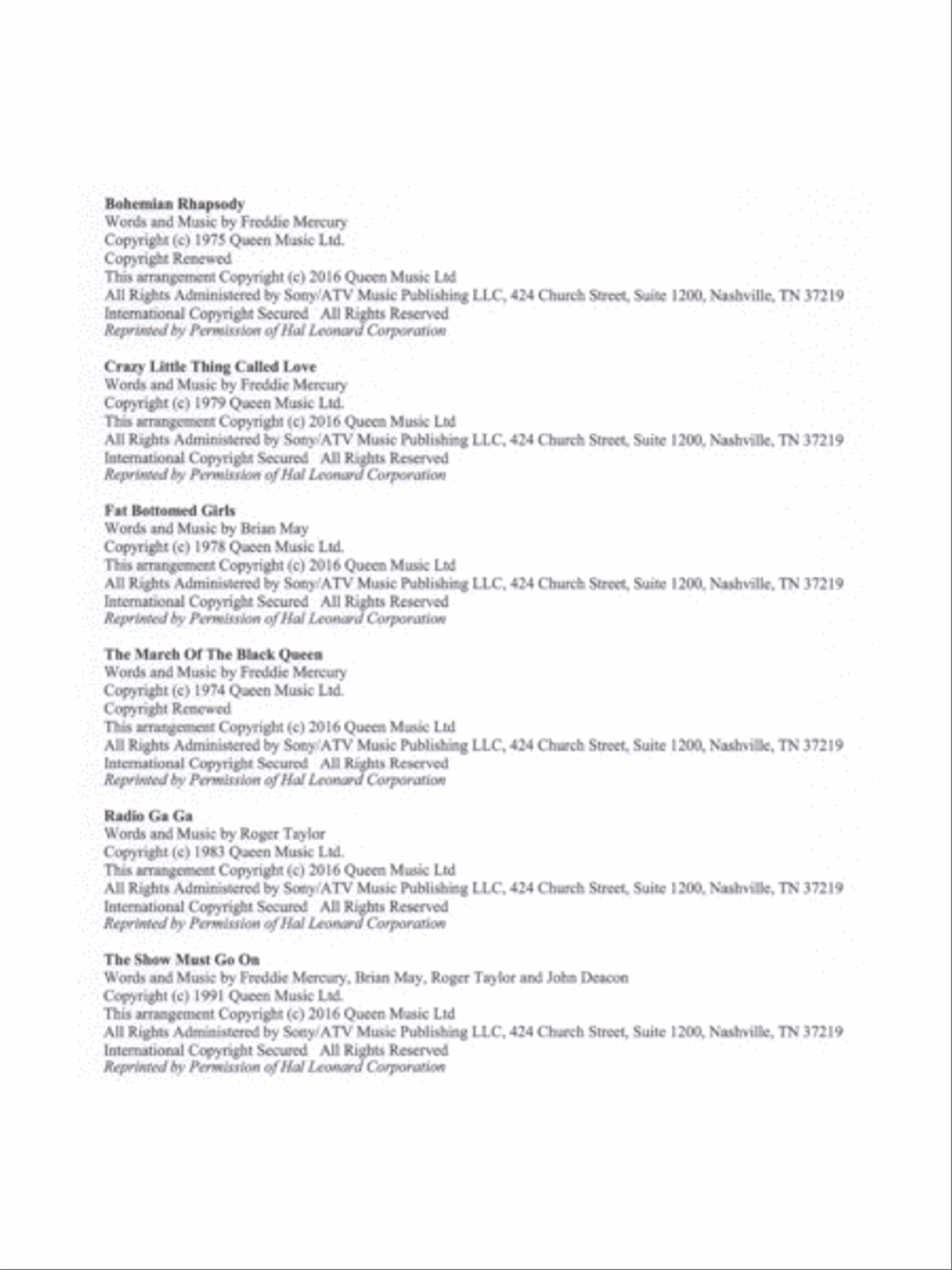 Queen Medley Fantasy Woodwind Quintet scores gallery preview page 4