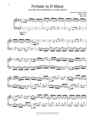 Book cover for Prelude No. 6 In D Minor, BWV 875