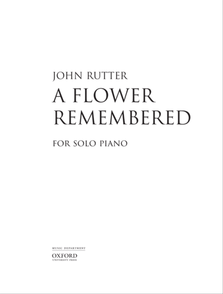 A flower remembered Piano Solo scores gallery preview page 1