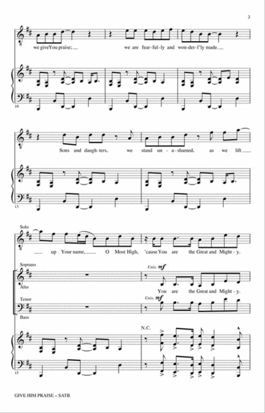 Give Him Praise Give Him Praise 4-Part scores gallery preview page 3