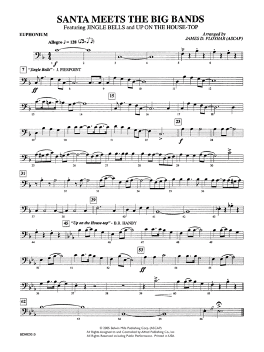 Santa Meets the Big Bands: Baritone B.C. Concert Band scores gallery preview page 1