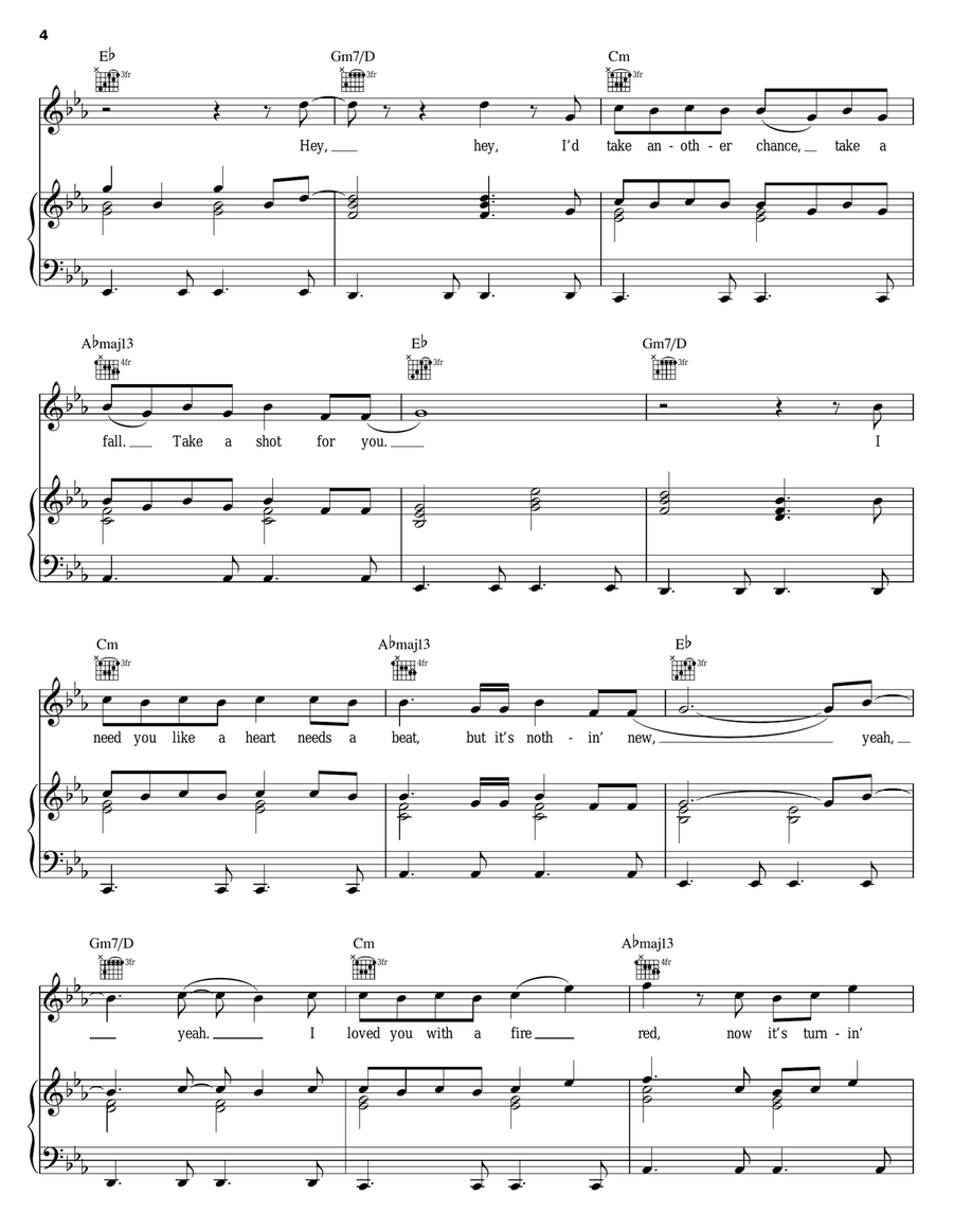 Apologize Piano, Vocal, Guitar scores gallery preview page 4