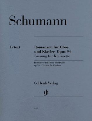 Book cover for Schumann - 3 Romances Op 94 Clarinet/Piano