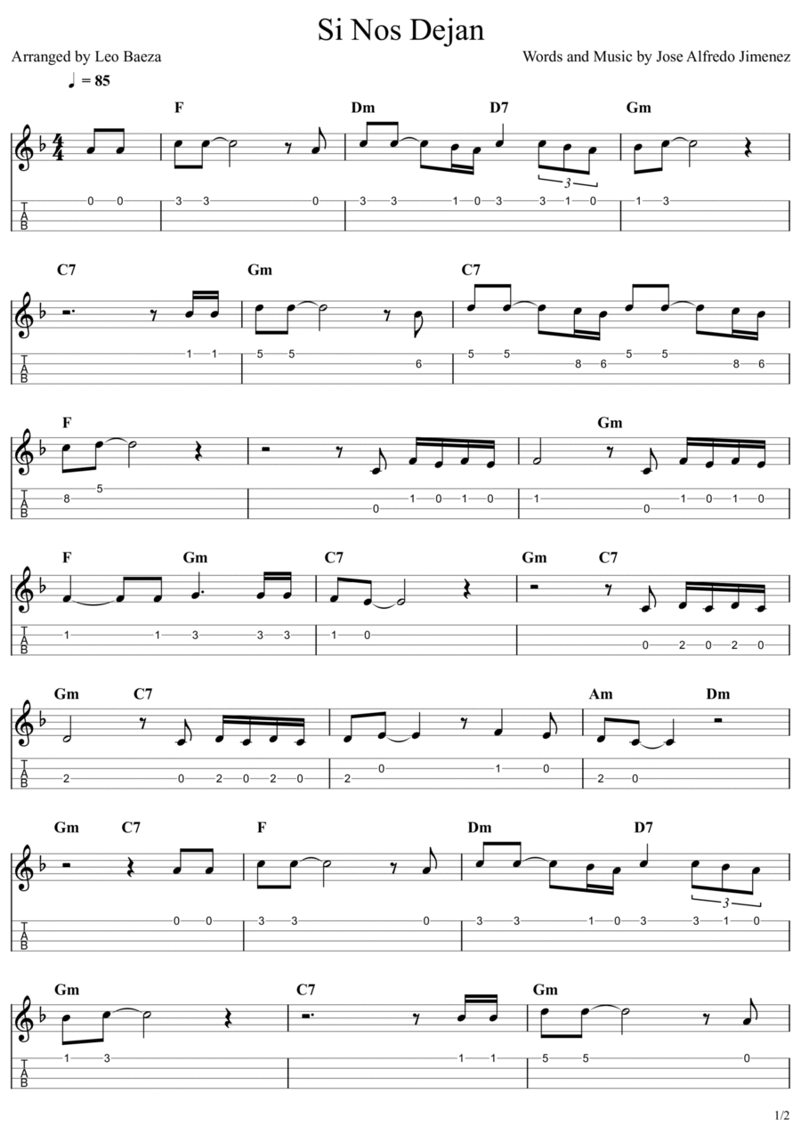 Si Nos Dejan Ukulele scores gallery preview page 1