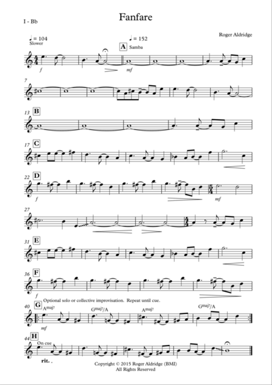 Fanfare Parts Jazz Ensemble scores gallery preview page 2