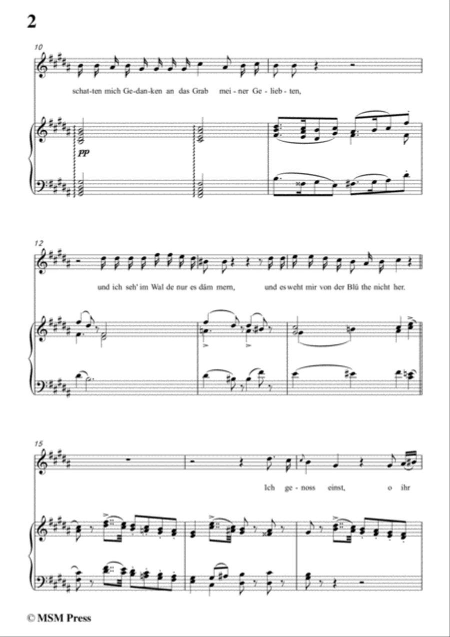 Schubert-Die Sommernacht,in B Major,for Voice&Piano Voice scores gallery preview page 4