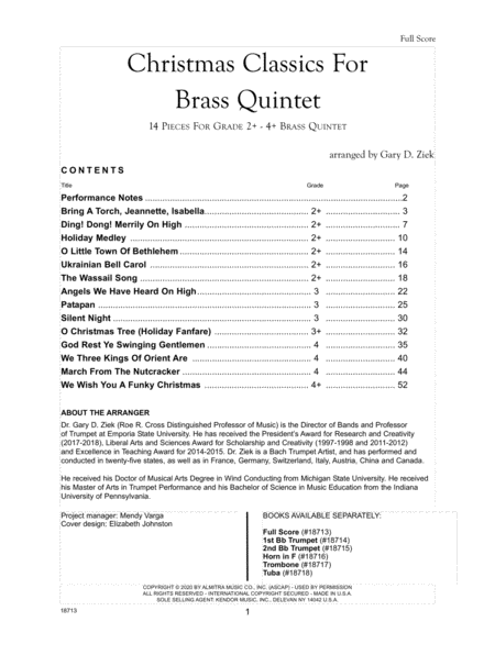 Christmas Classics For Brass Quintet - Tuba