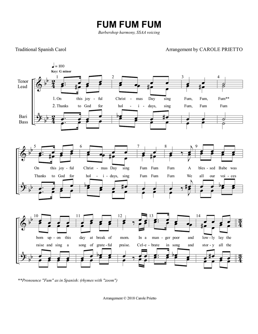 Fum Fum Fum SSAA scores gallery preview page 1