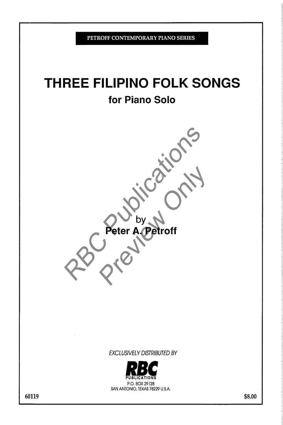 Three Filipino Folk Songs Piano Solo scores gallery preview page 2