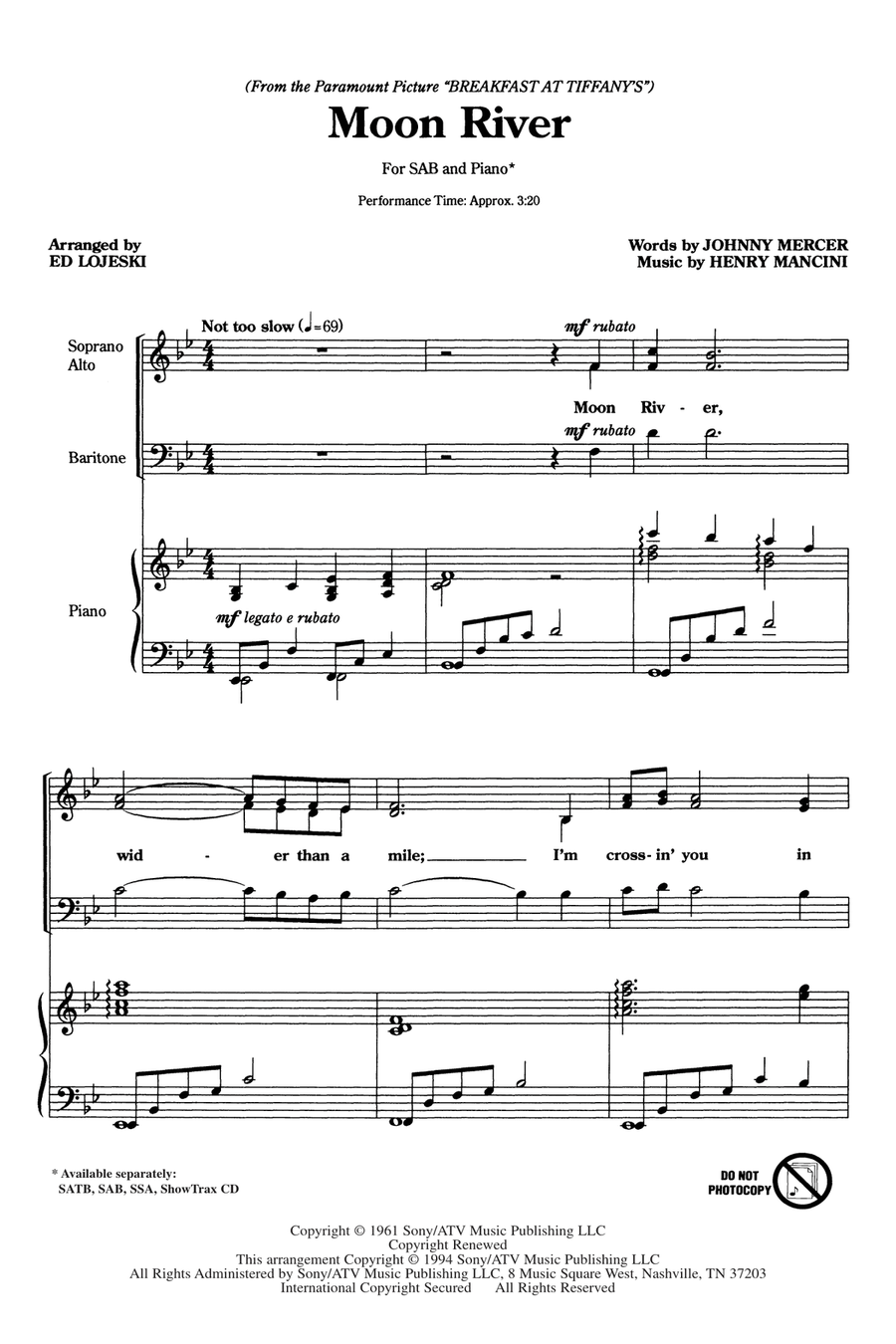 Moon River 3-Part scores gallery preview page 1