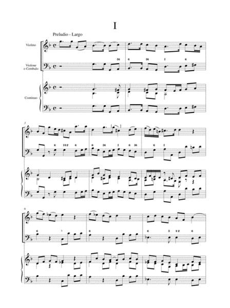 Sonate da camera for Violin, Violoncello or Harpsichord (Bologna 1710)