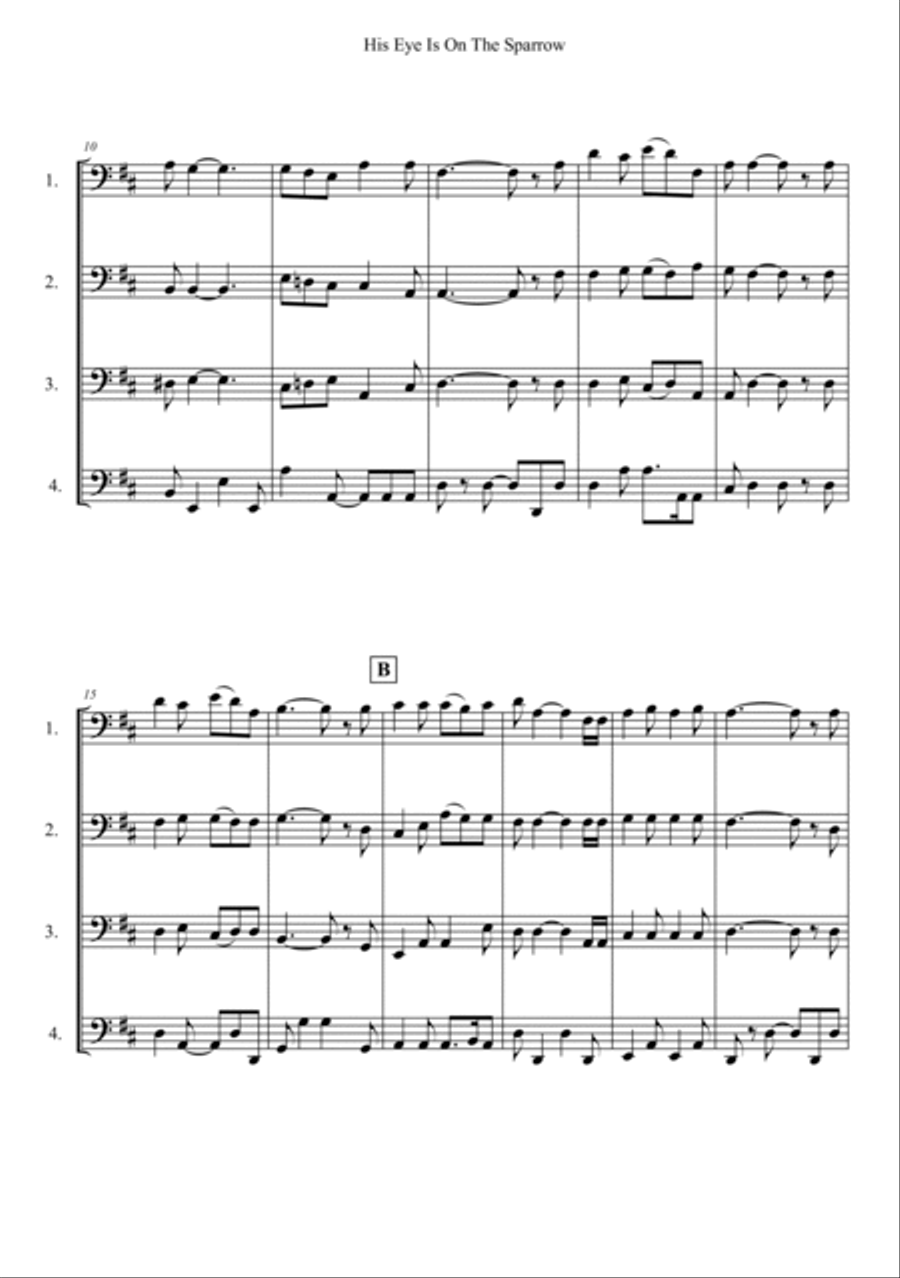His Eye Is On The Sparrow String Quartet scores gallery preview page 2