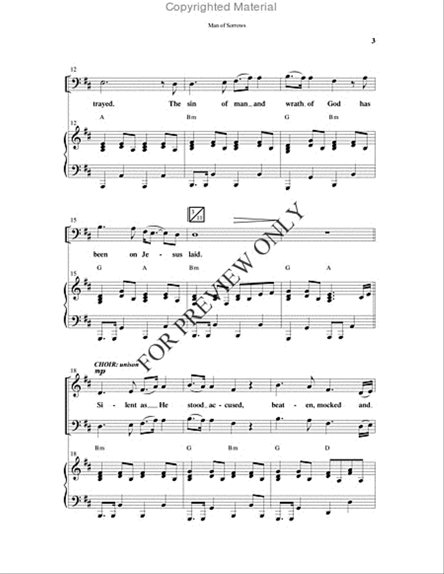 Man Of Sorrows - Anthem 4-Part scores gallery preview page 3