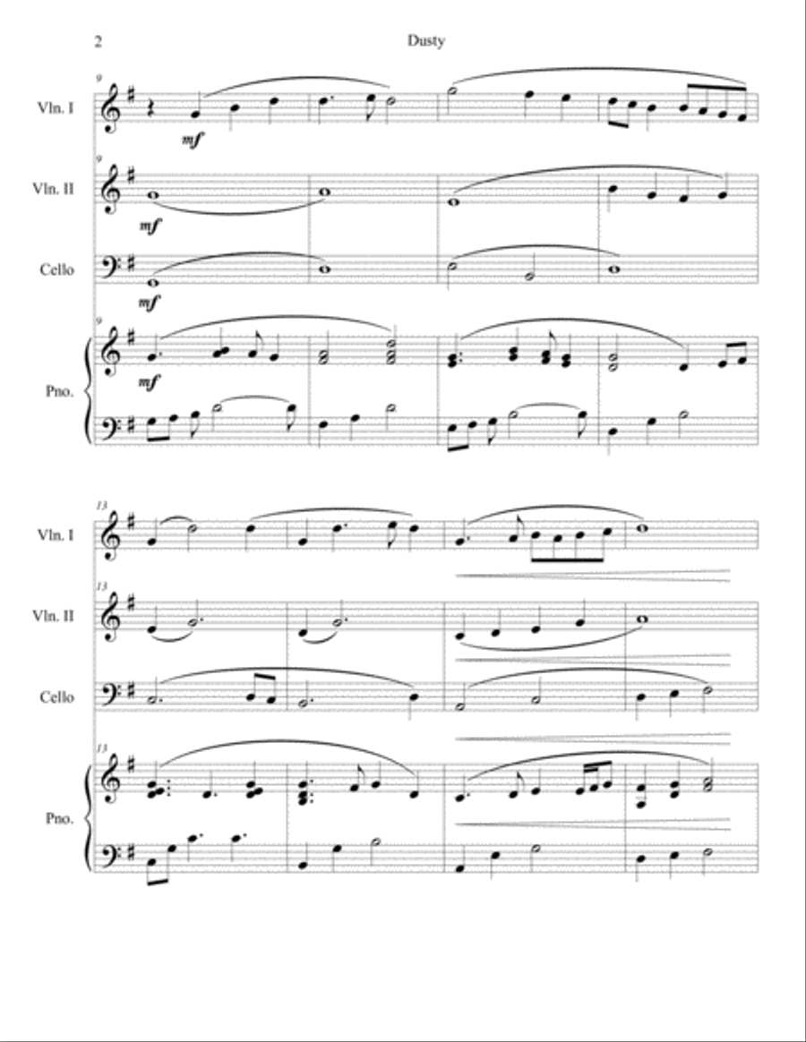 Dusty Dusty Piano Trio scores gallery preview page 2