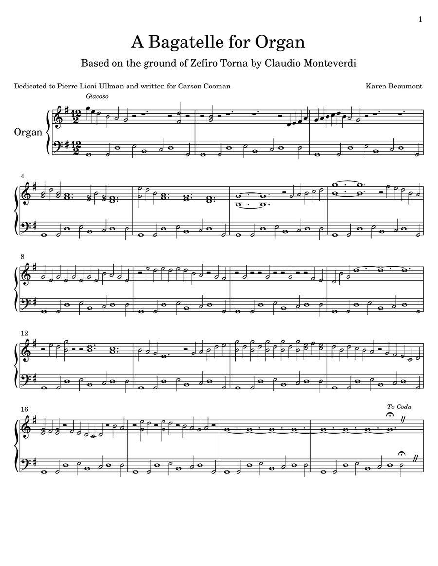 A Bagatelle for Organ (manuals only) Organ Solo scores gallery preview page 2